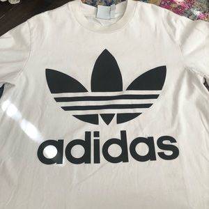 White adidas logo tee